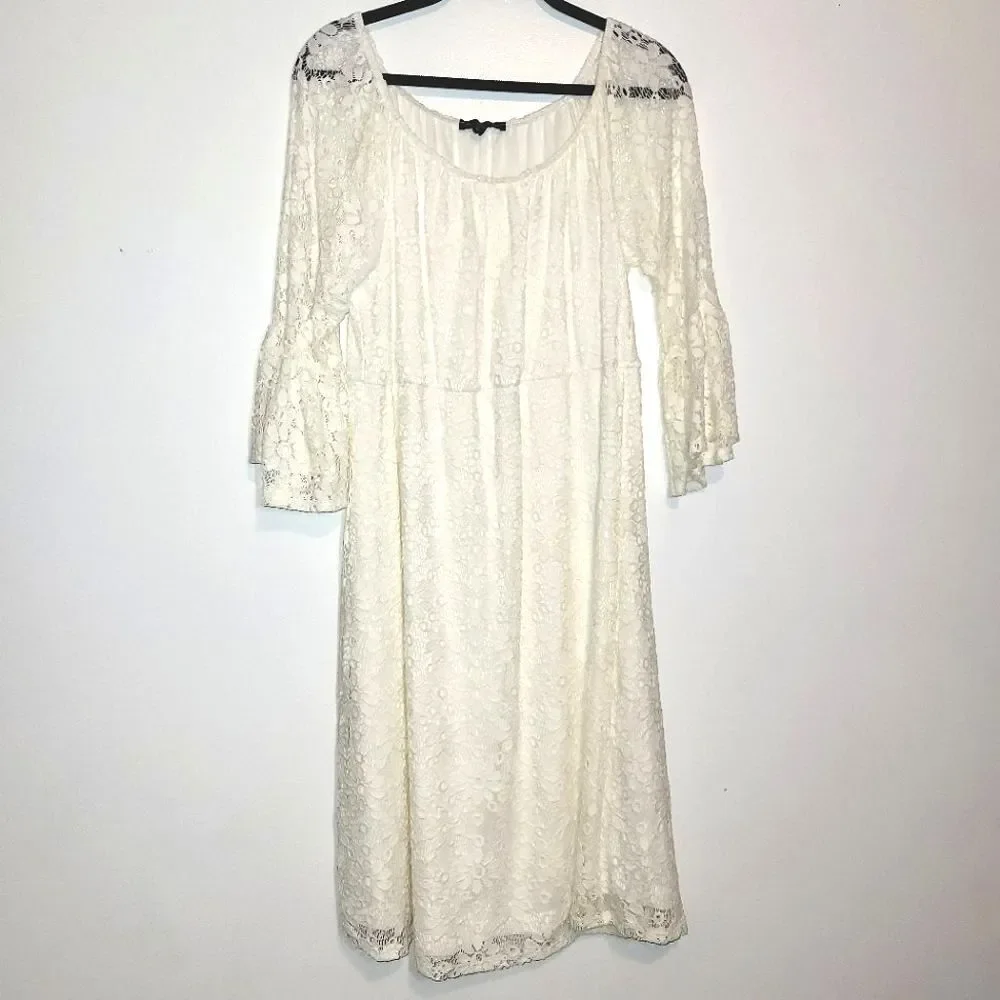 Slinky Brand White Lace Boho Dress XL - Picture 1 of 10